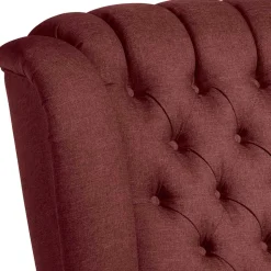 Chesterfield Sessel in Rot und Nussbaum - Giaz