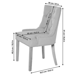 Chesterfield Stuhl in Grau meliert und Schwarz - Menton