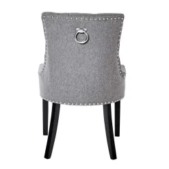 Chesterfield Stuhl in Grau meliert und Schwarz - Menton