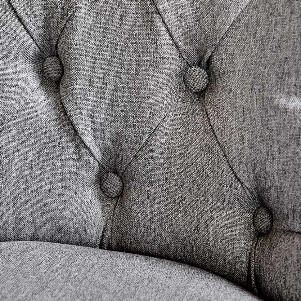 Chesterfield Stuhl in Grau meliert und Schwarz - Menton