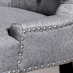 Chesterfield Stuhl in Grau meliert und Schwarz - Menton