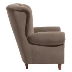 Chesterfield Velours-Sessel in Beigegrau - Georgetta