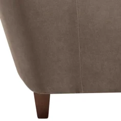 Chesterfield Velours-Sessel in Beigegrau - Georgetta