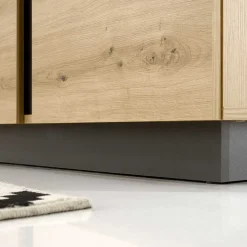 138cm breite Kommode mit Glaseinsatz - Lairian