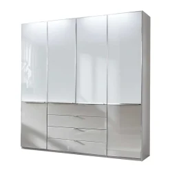 198cm breiter Schrank in Weiß & Hellgrau - Pascan