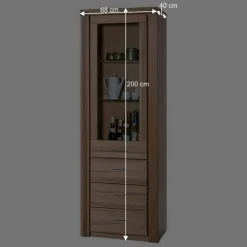 68cm breiter Vitrinenschrank in Kernbuche - Uhelia