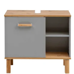 65cm breiter Waschbeckenunterschrank in Platingrau - Nienzo