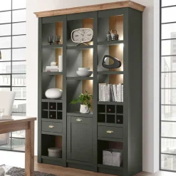 147cm breites Landhaus Regal in Graugrün - Eylan
