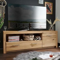 170cm breites TV Board aus geölter Wildeiche - Loitons
