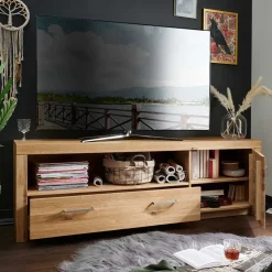 170cm breites TV Board aus geölter Wildeiche - Loitons