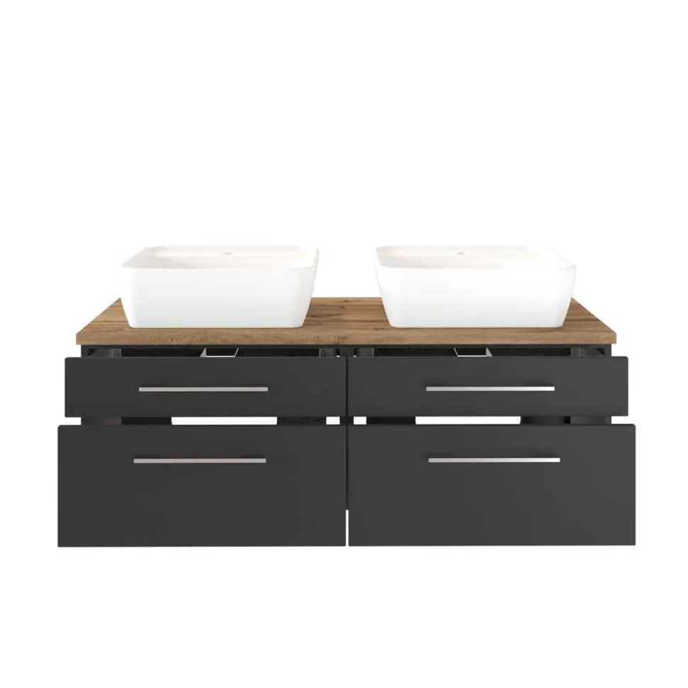 120cm Doppelwaschplatz in Grau Wildeiche - Estregos