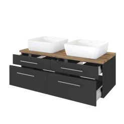 120cm Doppelwaschplatz in Grau Wildeiche - Estregos