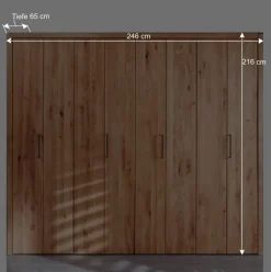 246cm Falttüren-Kleiderschrank Wildeiche - Mascadona