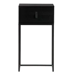 74cm hohe Nachtkonsole in Schwarz lackiert - Fronco