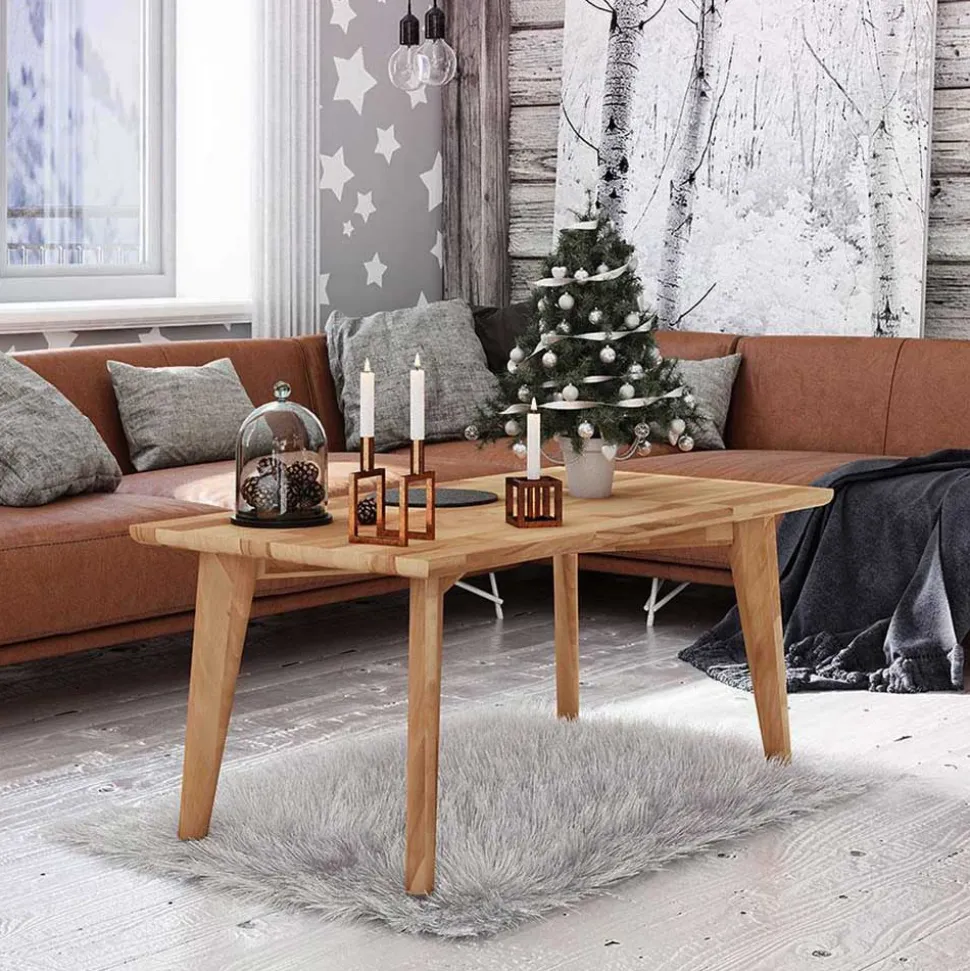 48cm hoher Holz Couchtisch aus Wildeiche - Eavy