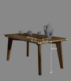 48cm hoher Holz Couchtisch aus Wildeiche - Eavy