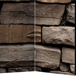 175cm hoher Paravent mit Mauer Stein Optik - Eslawan