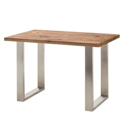 107cm hoher Tisch aus Eiche Dunkel & Edelstahl - Venerdi