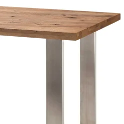 107cm hoher Tisch aus Eiche Dunkel & Edelstahl - Venerdi