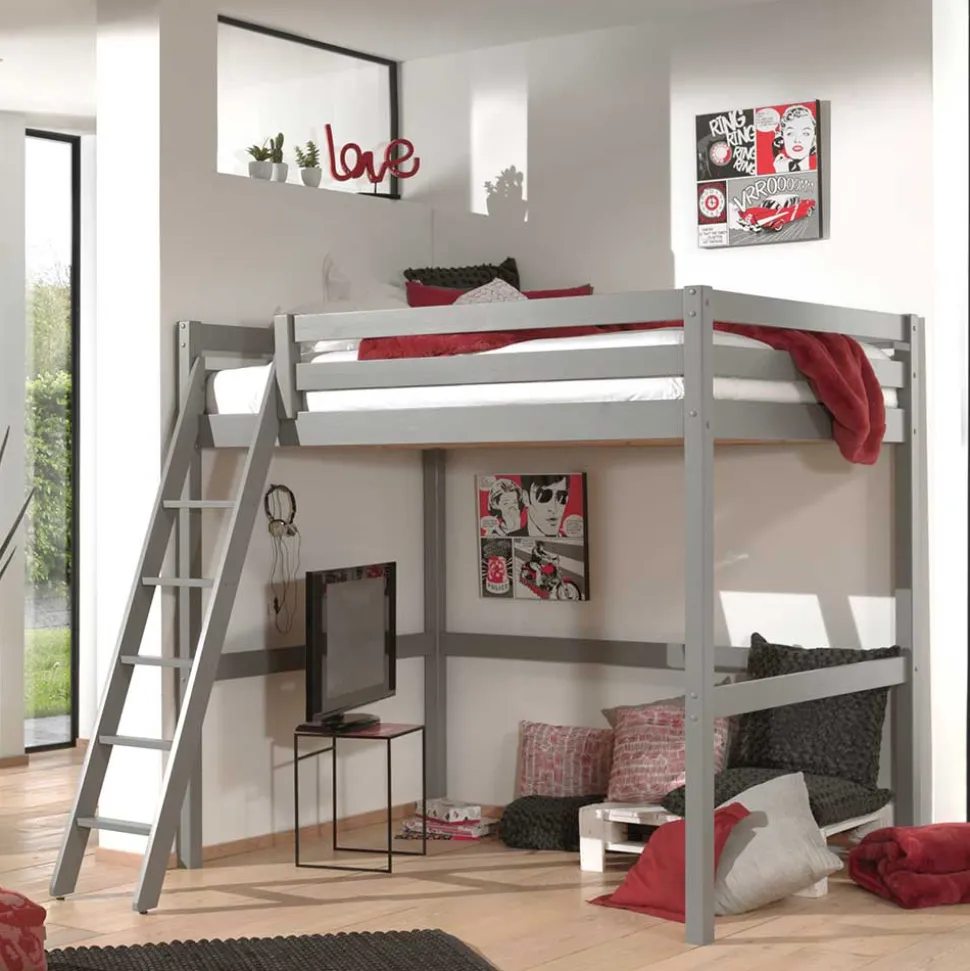 190cm hohes Hochbett in 90x200 oder 140x200 - Symca