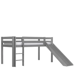 114cm hohes Hochbett mit Rutsche in Grau - Lagilos