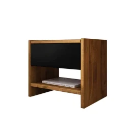 210cm Holzbett & Nachttische - Olbysca (dreiteilig)