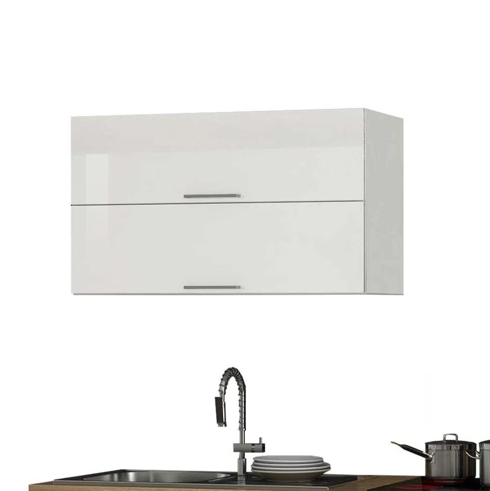 290cm Küche in Weiß Hochglanz - Cuneo IV (siebenteilig)