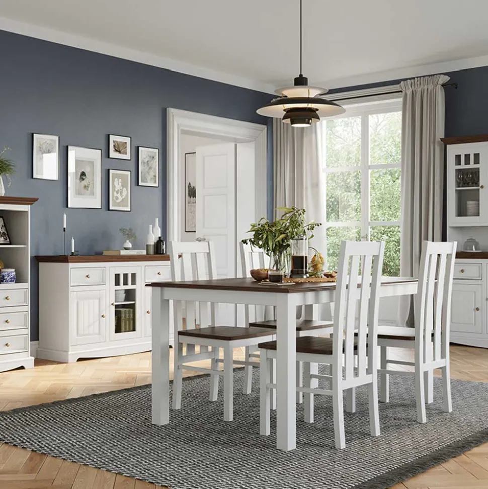 130cm Landhauskommode mit Glaseinsatz - Manipur