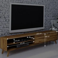 220cm lange TV Kommode aus Wildeiche - Eavy