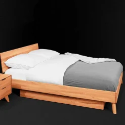 210cm langes Einzelbett aus massiver Kernbuche - Junola IV