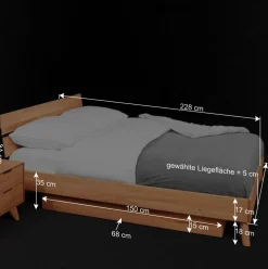 220cm langes Einzelbett mit Bettkasten - Junola III