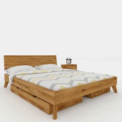 210cm langes Stauraumbett aus Wildeiche - Eavy