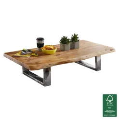 25cm niedriger Sofatisch mit Baumkante - Medesso