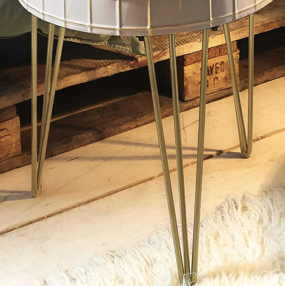 51cm runder Beistelltisch mit Spiegelglas - Safira