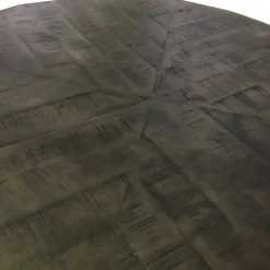 120cm runder Holz Esstisch in Grey Wash - Nicoletta