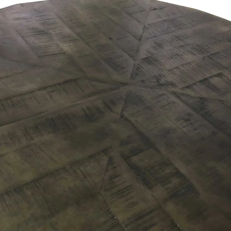 120cm runder Holz Esstisch in Grey Wash - Nicoletta