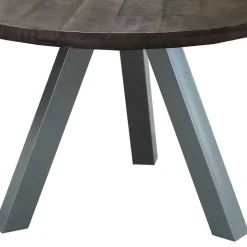 120cm runder Holz Esstisch in Grey Wash - Nicoletta
