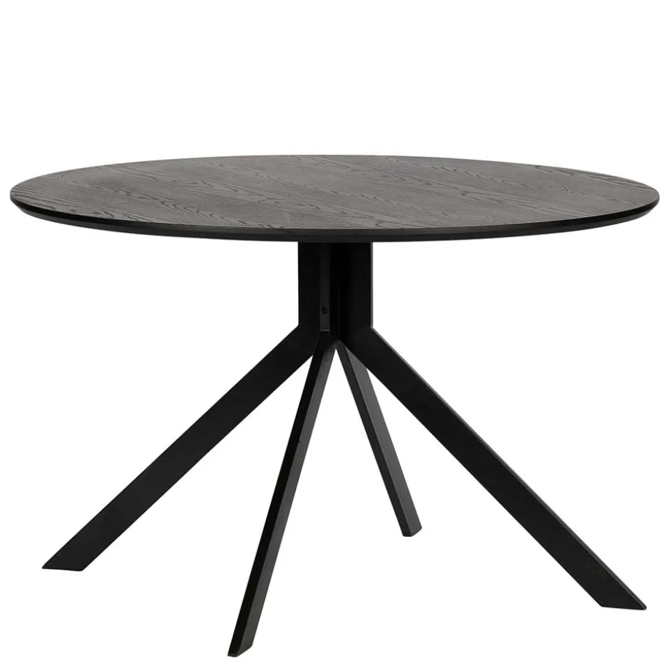 120cm runder Küchentisch in Schwarz - Alberus