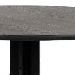 120cm runder Küchentisch in Schwarz - Alberus