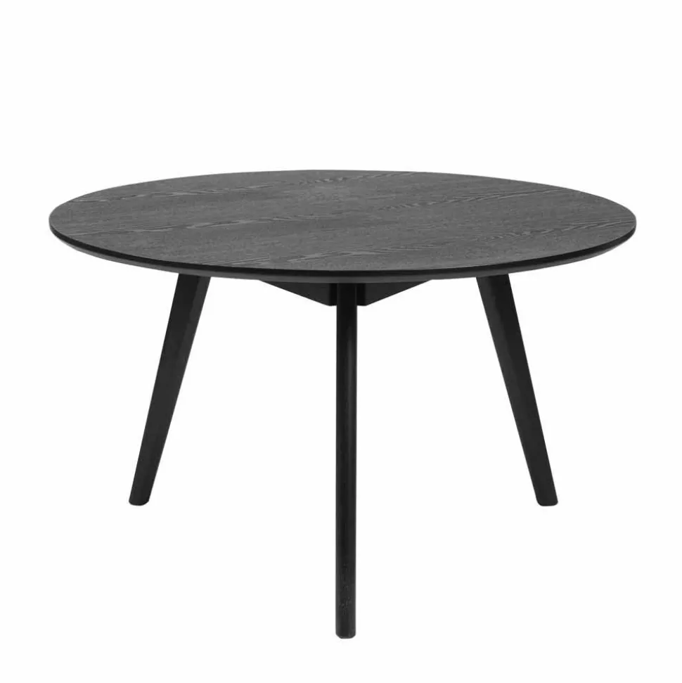 90cm runder Sofatisch in Schwarz lackiert - Vartana