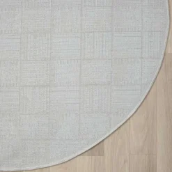 120cm runder Teppich mit kurzem Flor - Taomy