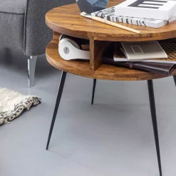 60cm runder Wohnzimmer Beistelltisch aus Sheesham - Pastilla