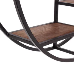 75cm rundes Hängeregal aus Metall & Holz - Mendoza
