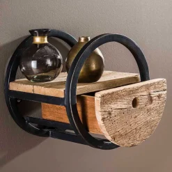 30cm Rundes Wandregal mit Schublade - Ultina