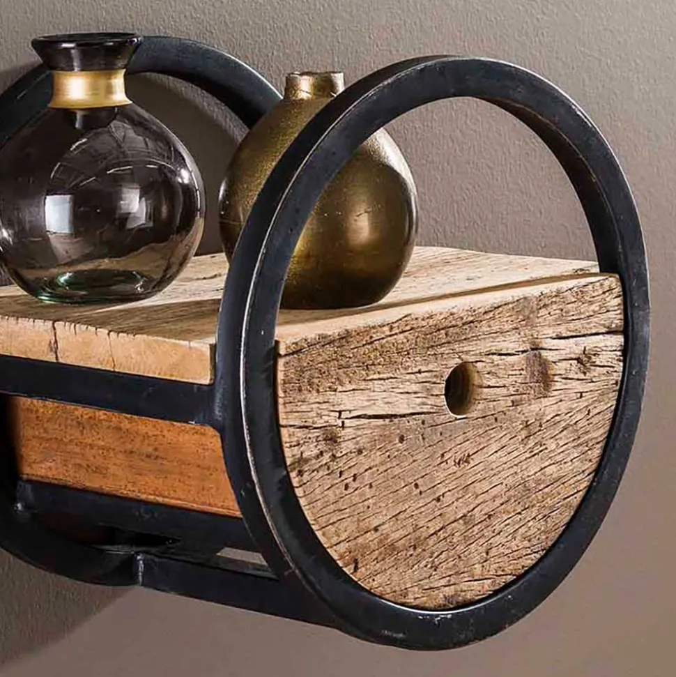 30cm Rundes Wandregal mit Schublade - Ultina