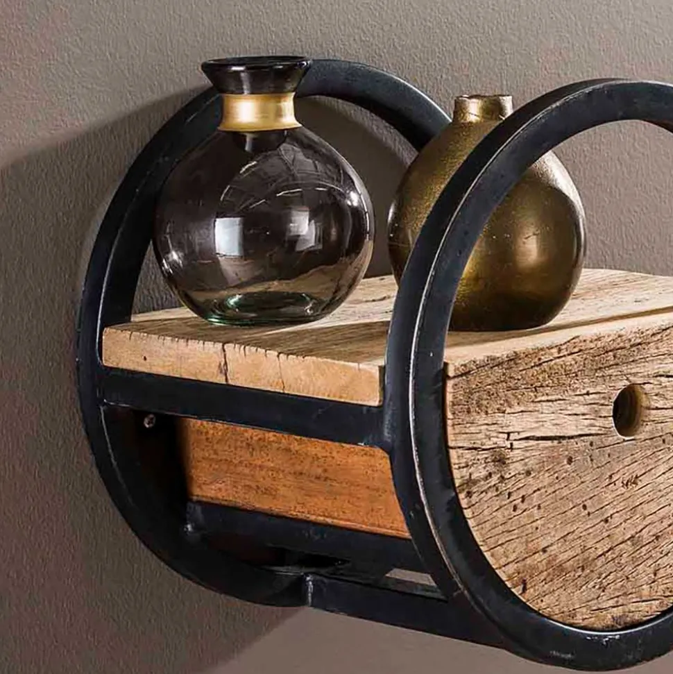 30cm Rundes Wandregal mit Schublade - Ultina