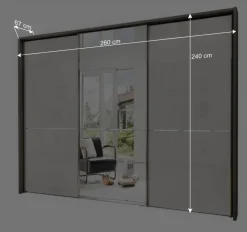 250cm Schlafzimmer Schrank 3-türig - Bassi