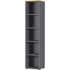 45cm Schmales Büroregal mit fünf Fächern - Ovgunia