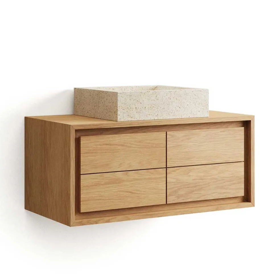 90cm Teakholz Waschkonsole fürs Bad - Reddnas