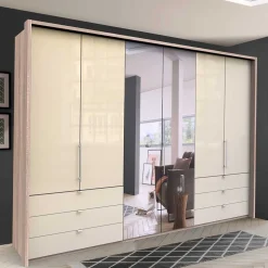 300cm 3-türiger Falttürenschrank mit Spiegel - Rativian